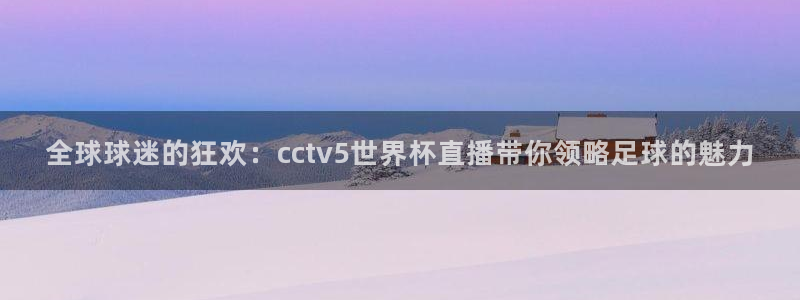 今年世界杯：全球球迷的狂欢：cctv5世界杯直播带你领略足球的魅力
